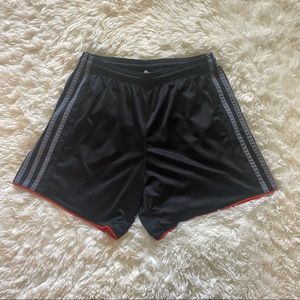 Adidas Womens small black orange and gray soccer shorts activewear